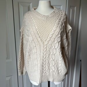 Like Love Cozy Cream Cable Knit Sweater